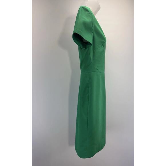 J. CREW Factory Cap Sleeve V Neck Green Dress Women’s Size 4 - Picture 3 of 7